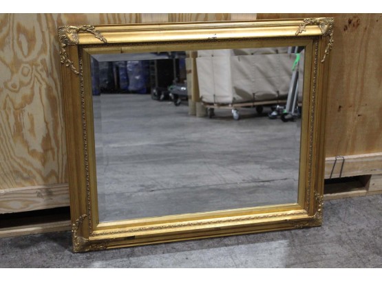 Gold Painted Wood Frame Mirror 38W X 31H