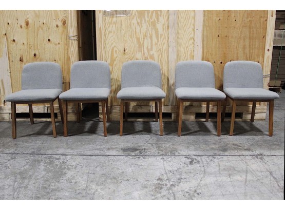 Set Of Five Contemporary Gray Chairs (Group 1 Of 3) 29H X 19W X 16D