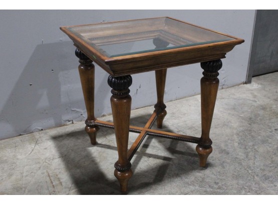 Glass Top Side Table 25W X 26H X 25D