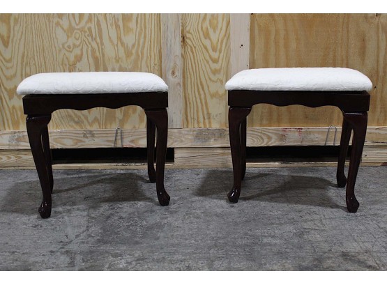 Pair Of Cushioned Stools 18W X 18H X 12D