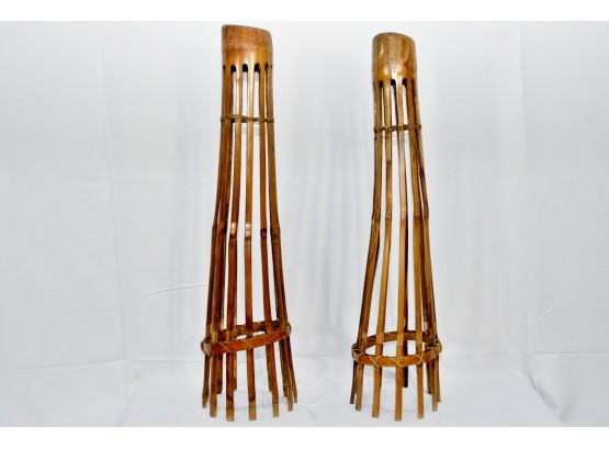 Tall Bamboo Candle Holders