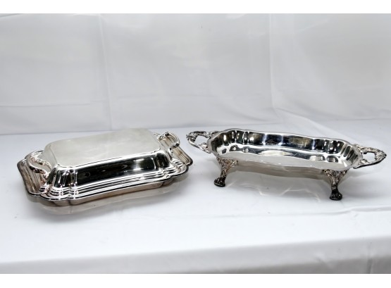 Pair Silverplated Serving Trays