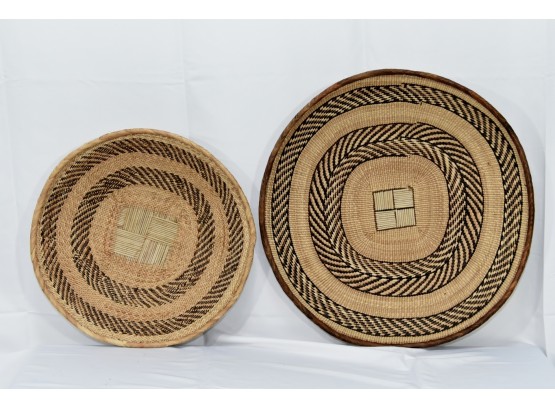 Pair Woven Tribal Baskets