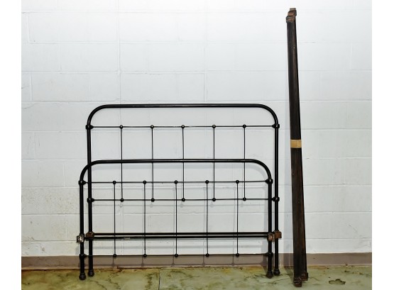 Antique Metal Full Size Headboard / Footboard And Side Rails