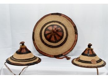Trio Of Hand Woven Hats From Ghana