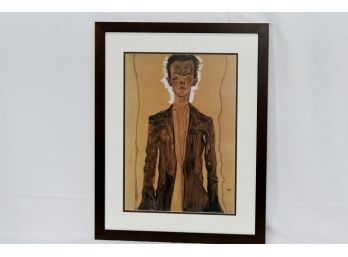 MCM 'Egon Schiele' Framed Self Portrait 19 X 25