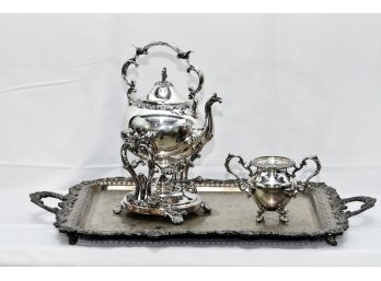 Lovely Silverplate Tea Service With Large Tray
