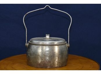 Antique Covered Pewter Bean Pot