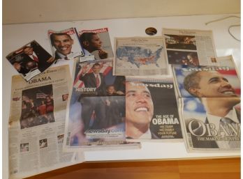 Lot Of Obama Newspapers And Magazines  From 2008 Election