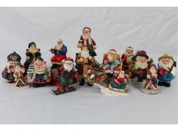 Collection Of Miniature Santa Claus Figurines