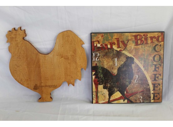 Rooster Cutting Board & Decor Sign