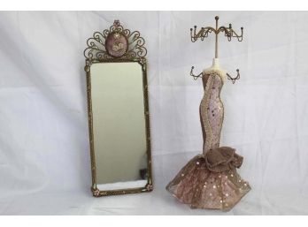 Decorative Vanity Tray & Dress Jewelry Holder Stand
