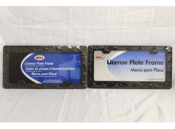 Pair Of Bell Red Rhinestone License Plate Frames