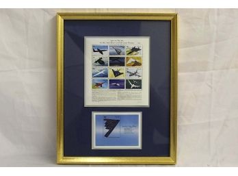 Framed Spies In The Sky Military Planes Postage Stamps 12 X 15'