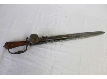 Vintage Metal Sword With Wooden Handle (Needs Repair)