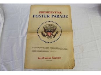 1968 San Francisco Examiner Presidential Poster Parade Articles 15 X 22'