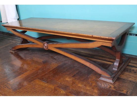 Outstanding Maple 'X' Leg Bench With Inlaid Top 1 Of 2 - 55W X 14H X 18D