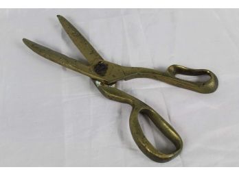 Vintage 12' Brass Pair Of Scissors