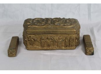 Gold Colored Lidded Box