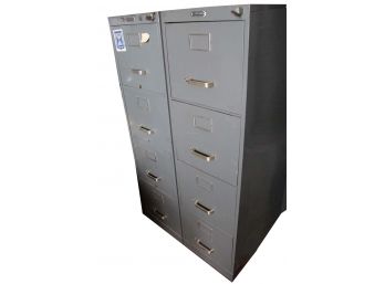 Set Of 3 Glide-O-Matic File Cabinets (Bring Help To Remove)  52H X 15W X 26D