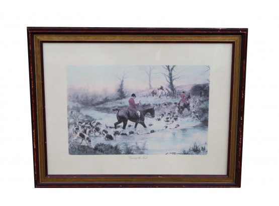 'Crossing The Ford' Framed Steel Engraving Print  29 X 23