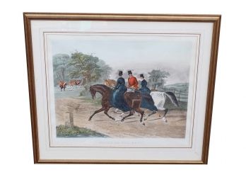 'Going To The Meet' Steel Engraving Framed  35 X 31