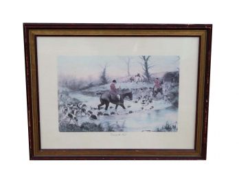 'Crossing The Ford' Framed Steel Engraving Print  29 X 23
