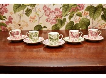 Toille Pattern Tea Cups And Saucers