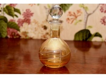 Vintage Swirl Art Glass Perfume Bottle With Stopper