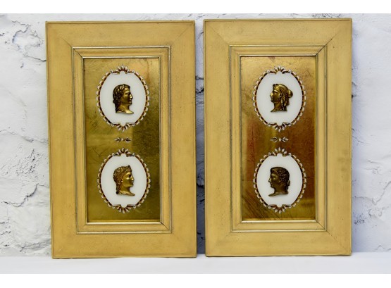 Pair Of Framed Greek Cameo Pictures 12 X 19
