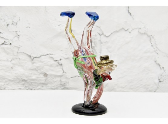 Murano Style Glass Handstand Clown