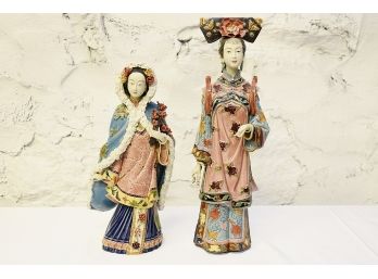 Pair Asian Women Figurines