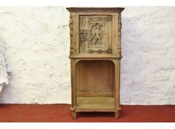 Antique Medieval Carved Cabinet 27 X 17 X 53
