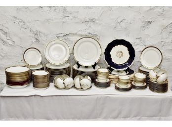 Limoges Vignaud Gold Encrusted Service For 12 (144 Pieces Total)
