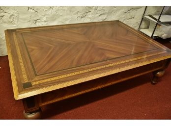 Large Coffee Table With Intricate Inlay By Alfonso Marina 39 X 59 X 17