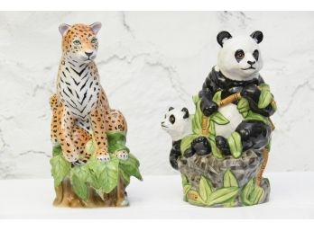 Lynn Chase Panda And Leopard Figurine