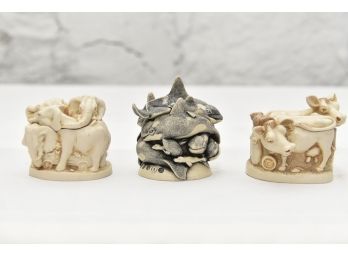 Carved Entwined Animal Trinket Box Collection