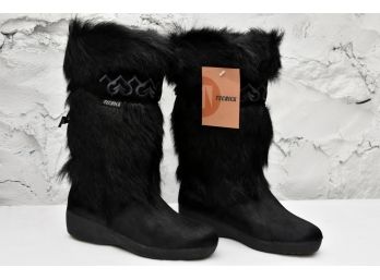 Vintage Tecnica After Ski Snow Bunny Black Snow Boots Size 39