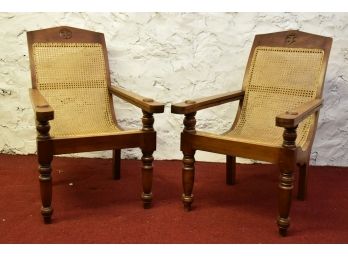 Gorgeous Vintage Maple And Cane Back Lounge Chairs 24 X 40 X 38