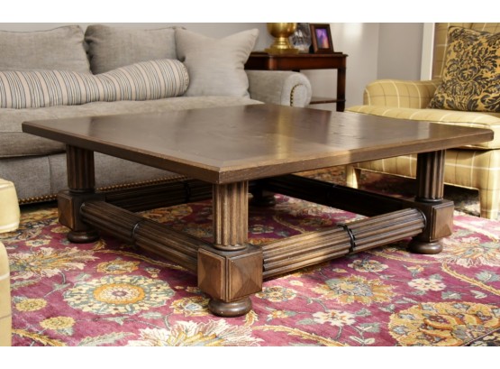 Gorgeous Custom Fluted Column Leg Coffee Table 48 X 48 X 18 Paid $3400