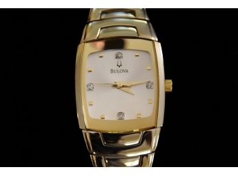 Bulova Womans Watch With Diamond Crystals Lot #9