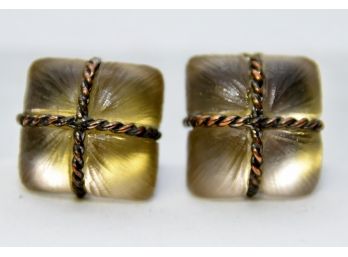 Alexis Bitter Stone With Metal Strap Clip On Earrings