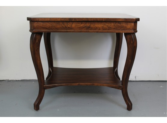 Wood Side Table With Bottom Shelf 30L X 24W X 27.5H