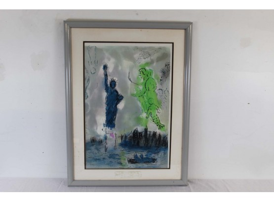 Framed Statue Of Liberty Print 22 X 30