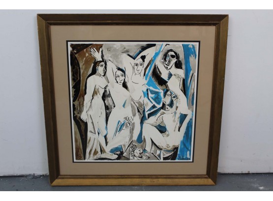 Framed Picasso Print 'Les Demoiselles D'Avignon' 28 X 28