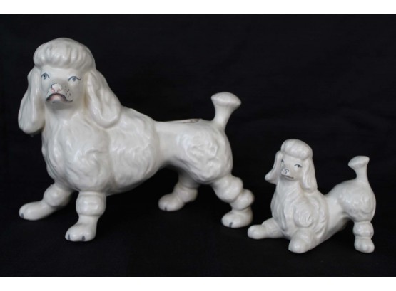 Two Ceramic Poodle Figurines