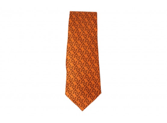 Orange Hermes Silk Tie