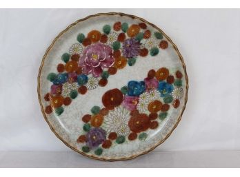 Hand Painted Flower Marked Asian Plate