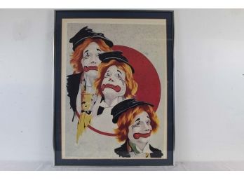 Signed And Numbered Clown Print 20 X 26