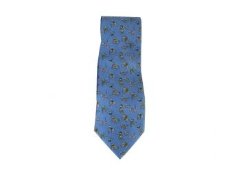 Blue Hermes Silk Tie